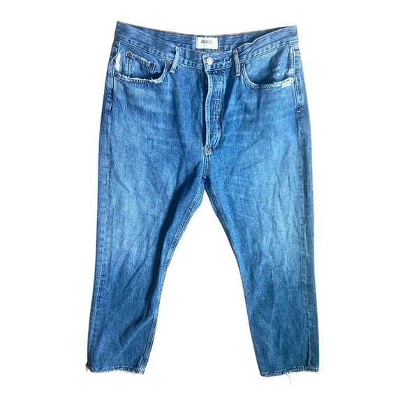 AGOLDE RILEY HIGH RISE STRAIGHT CROP (STRETCH)
IN MOOR Sz 31 - Picture 2 of 9